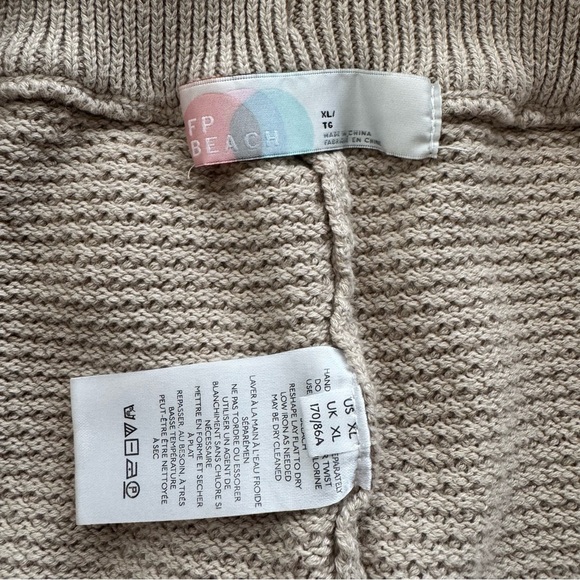 Free People Beach Hailee Cardi Pants XL in Peyote High Rise Jogger Style Knit - Picture 5 of 8